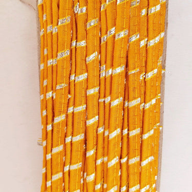 Yellow Buttercup And Gold Stripes Piping Cord Trim, Approx. 8 mm wide, One Yard Trim